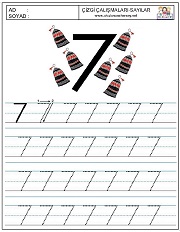 okul öncesi 1 sayısı çizgi çalışması